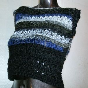 #269 Bruised Broomstick Lace Crocheted Crop Top